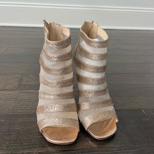 Betsey Johnson Gold Strappy Heels